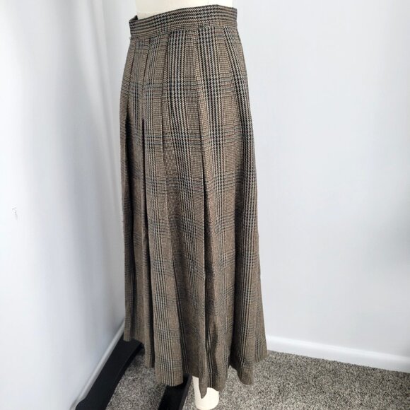 Vintage 80s David Brooks Worsted Wool Silk Blend Midi Skirt Made in USA Size 8 - Picture 3 of 11